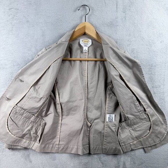 Talbots Petites Blazer Coat Two-Button Office Work Stretch Womens Gray Size 0 - Picture 3 of 10